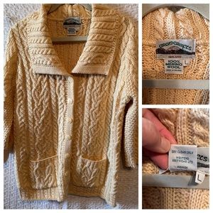 Aran Crafts 100% Merino Wool cardigan